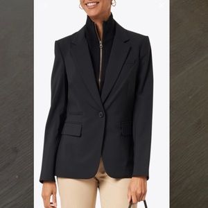 Veronica Beard Classic black jacket with cashmere Uptown black dickey.